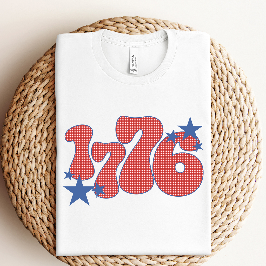 Patriotic 1776 Gingham Graphic - Adult & Kids T-Shirts, Sweatshirts & Hoodies apparel design preview 1