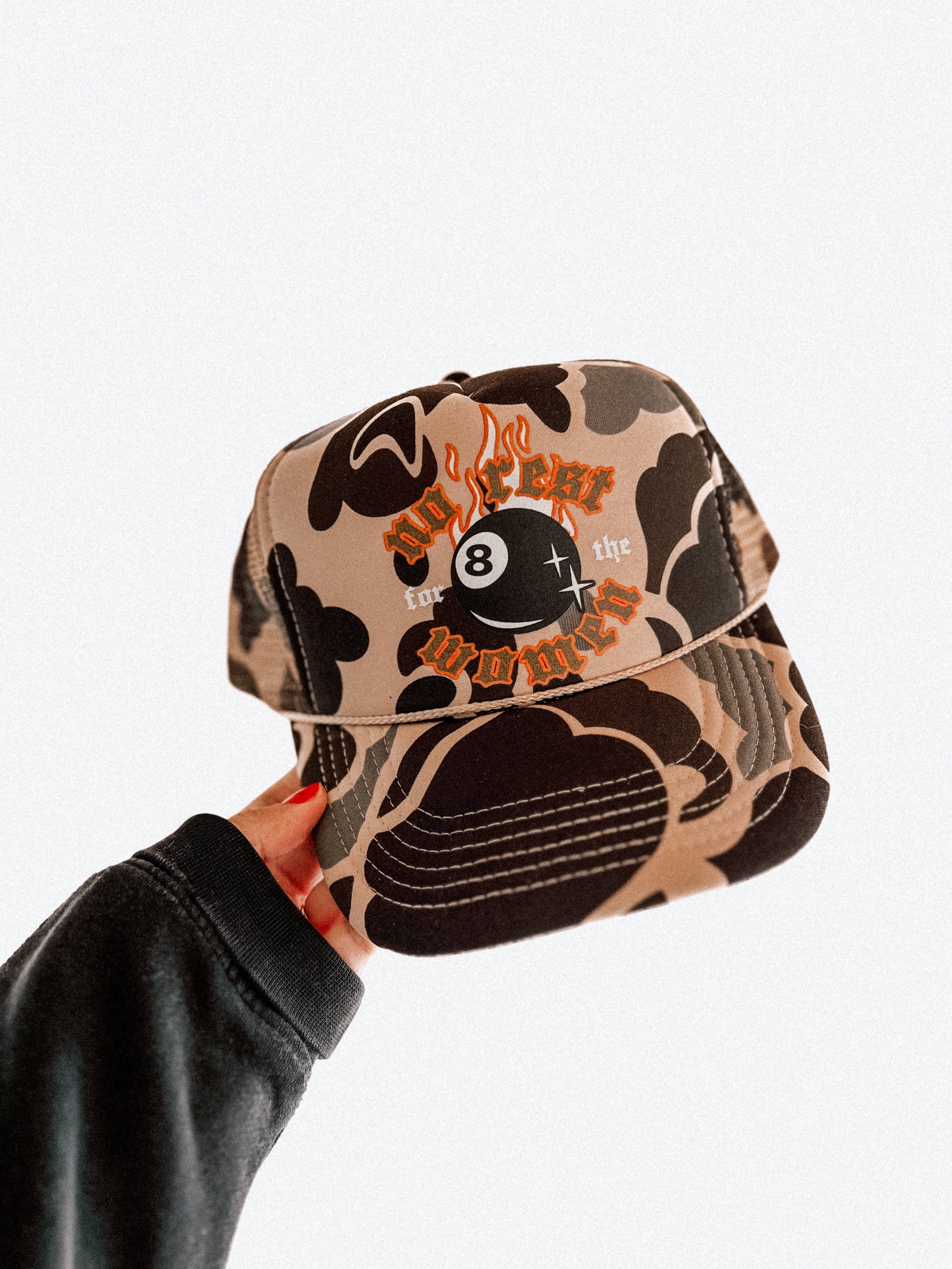 No Rest For the Women Feminist Trucker Hat Camo - Adult & Kids T-Shirts, Sweatshirts & Hoodies apparel design preview 1