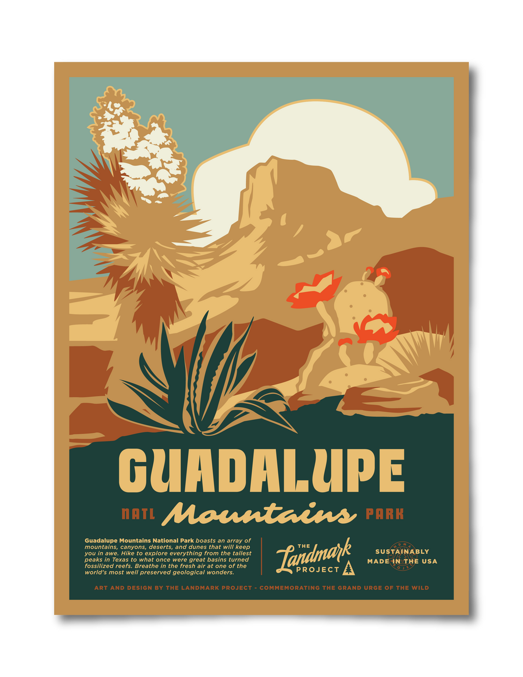Guadalupe Mountains National Park Poster - Adult & Kids T-Shirts, Sweatshirts & Hoodies apparel design preview 1