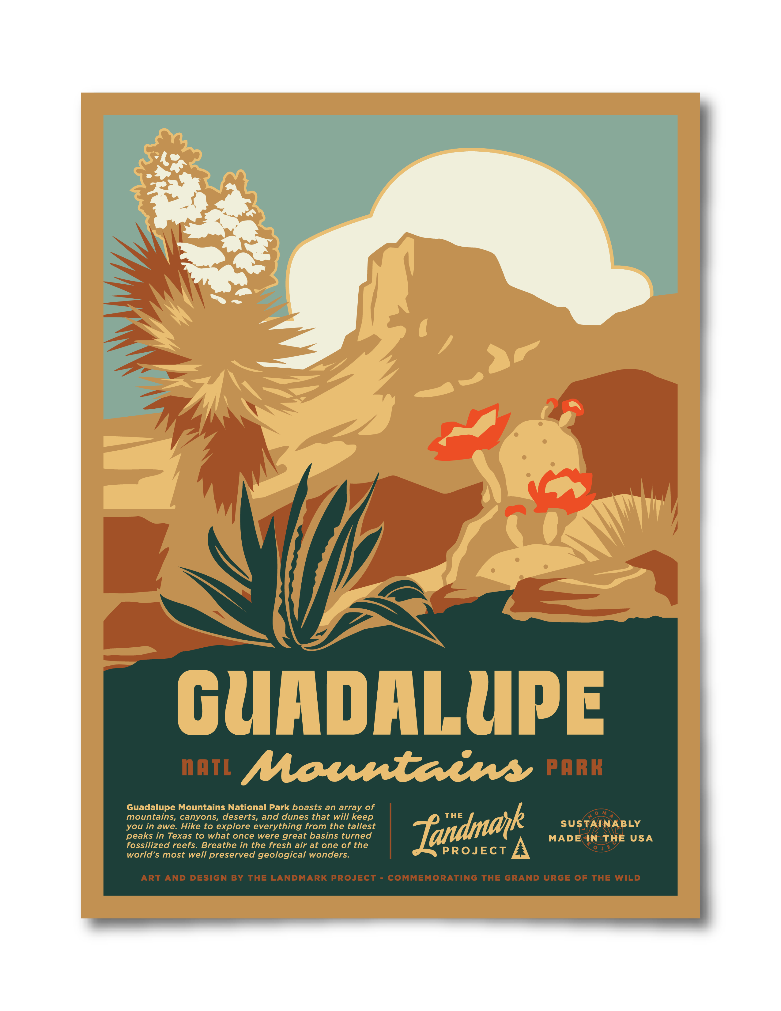 Guadalupe Mountains National Park Poster - Adult & Kids T-Shirts, Sweatshirts & Hoodies apparel design preview 1