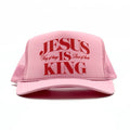 Jesus Is King Foam Trucker Pink/Red - Adult & Kids T-Shirts, Sweatshirts & Hoodies apparel design preview 1