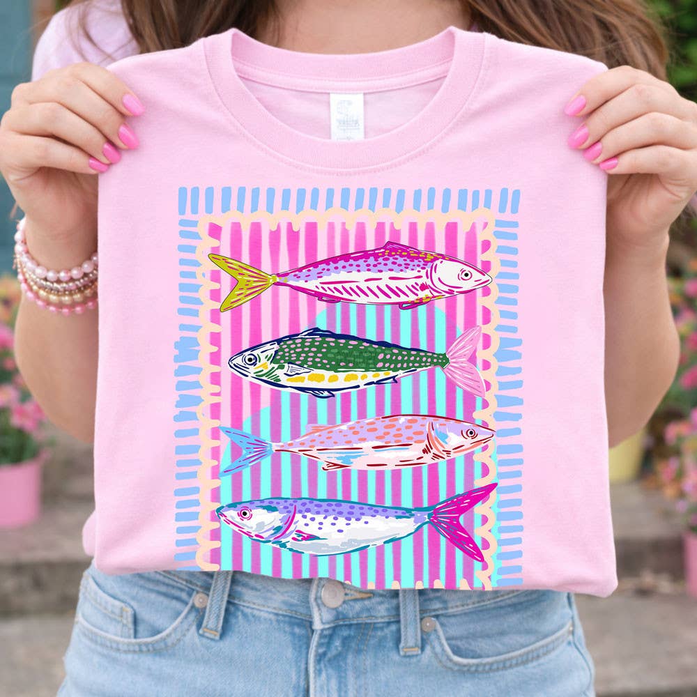 Preppy Fish Stripe - Adult & Kids T-Shirts, Sweatshirts & Hoodies apparel design preview 1