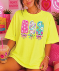 Bright Summer Popsicle Comfort Color Neon Yellow - Adult & Kids T-Shirts, Sweatshirts & Hoodies apparel design preview 1