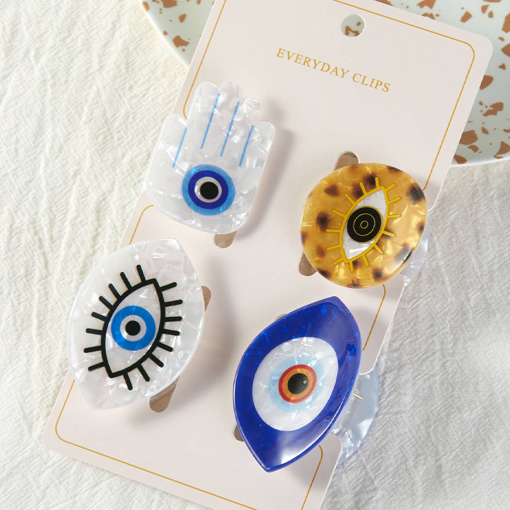 Evil Eye Small Hair Clip Set - Adult & Kids T-Shirts, Sweatshirts & Hoodies apparel design preview 1