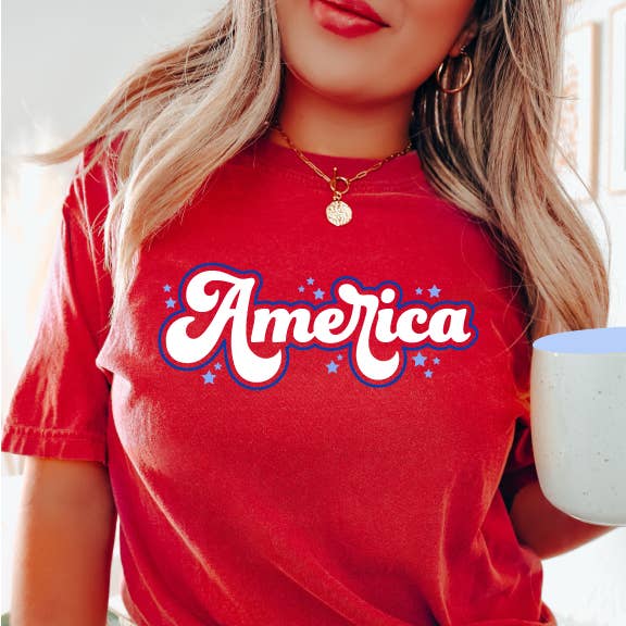 Retro America Premium Red - Adult & Kids T-Shirts, Sweatshirts & Hoodies apparel design preview 1