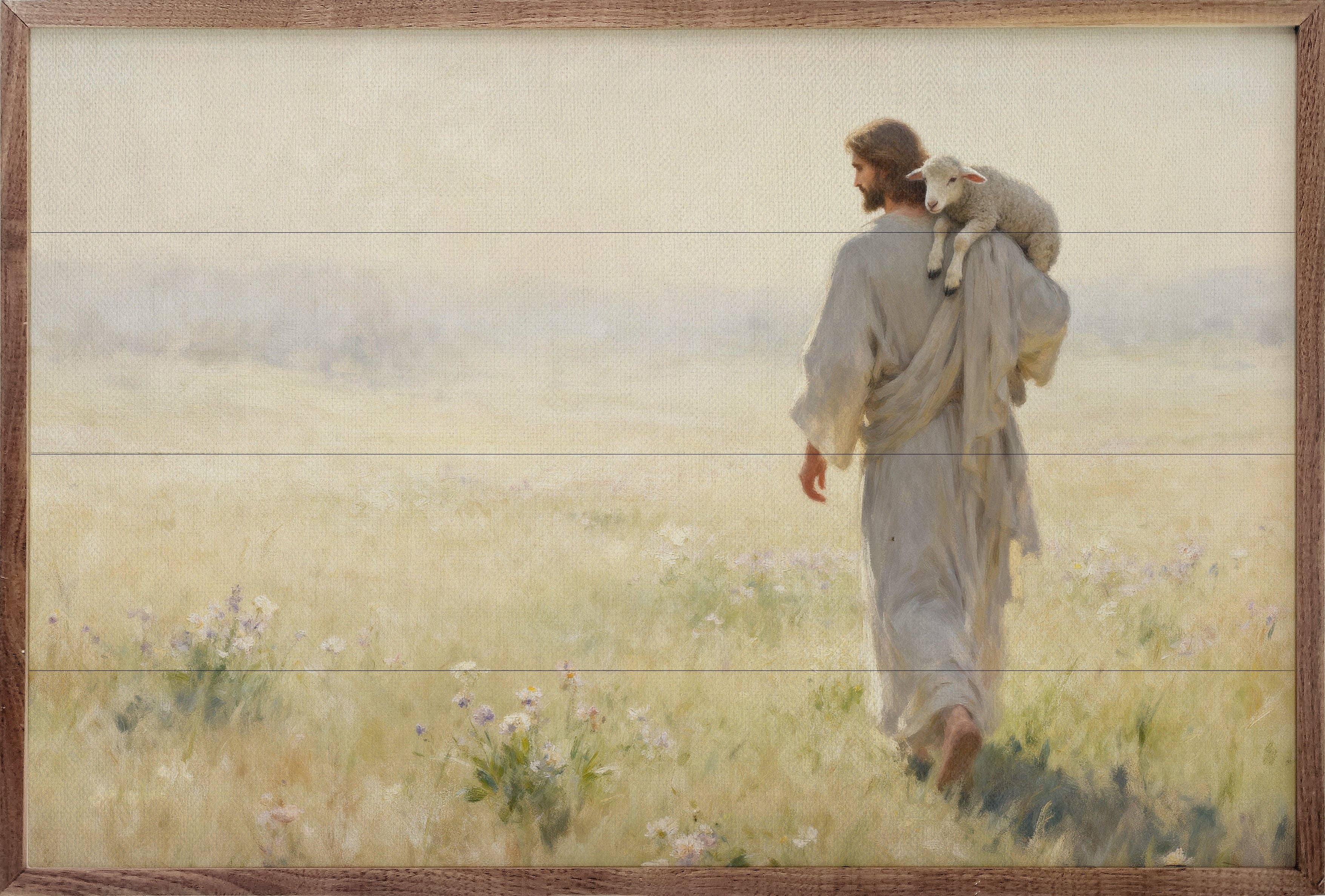 Spring Jesus with Lamb - Adult & Kids T-Shirts, Sweatshirts & Hoodies apparel design preview 1
