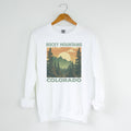 Rocky Mountain White Crewneck National Park Sizes - Adult & Kids T-Shirts, Sweatshirts & Hoodies apparel design preview 1