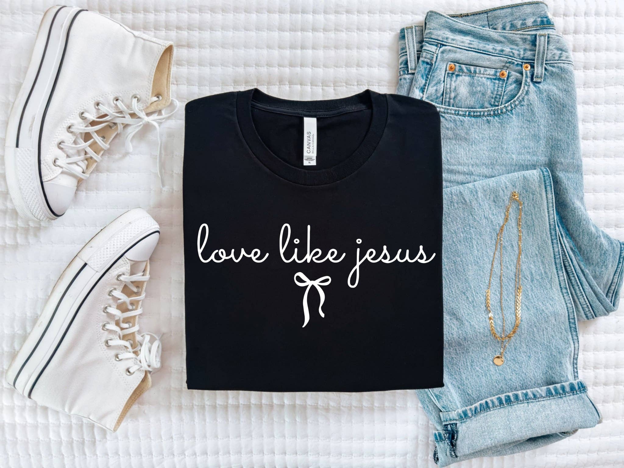 Love Like Jesus Black Bella Christian Graphic - Adult & Kids T-Shirts, Sweatshirts & Hoodies apparel design preview 1
