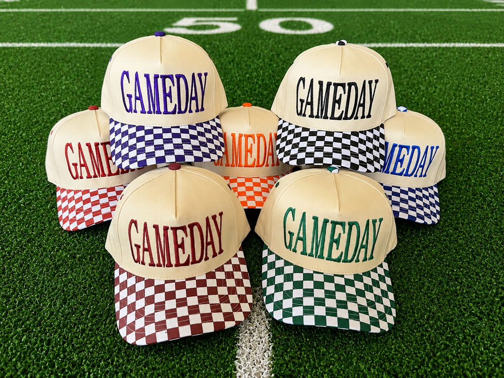 Gameday Checkered Hat - Adult & Kids T-Shirts, Sweatshirts & Hoodies apparel design preview 1