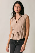 Collared Surplice Cap Sleeve Front Tie and Pleated - Adult & Kids T-Shirts, Sweatshirts & Hoodies apparel design preview 1