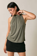 Mock Neck Sleeveless Gathered Halter Top - Adult & Kids T-Shirts, Sweatshirts & Hoodies apparel design preview 1