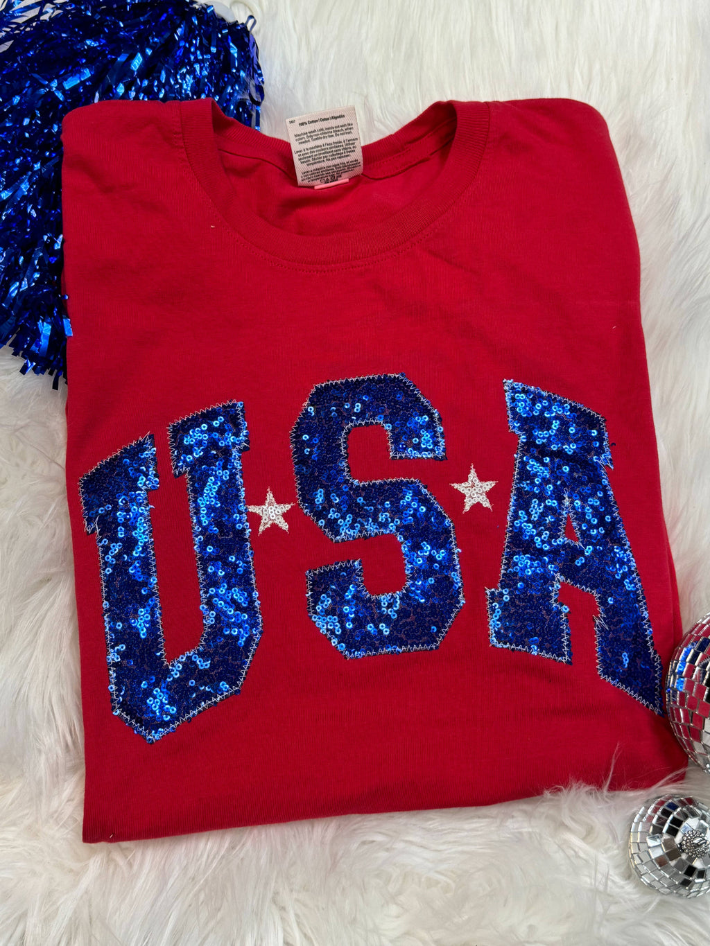 Red USA Patriotic 4th of July Short Sleeve - Adult & Kids T-Shirts, Sweatshirts & Hoodies apparel design preview 1