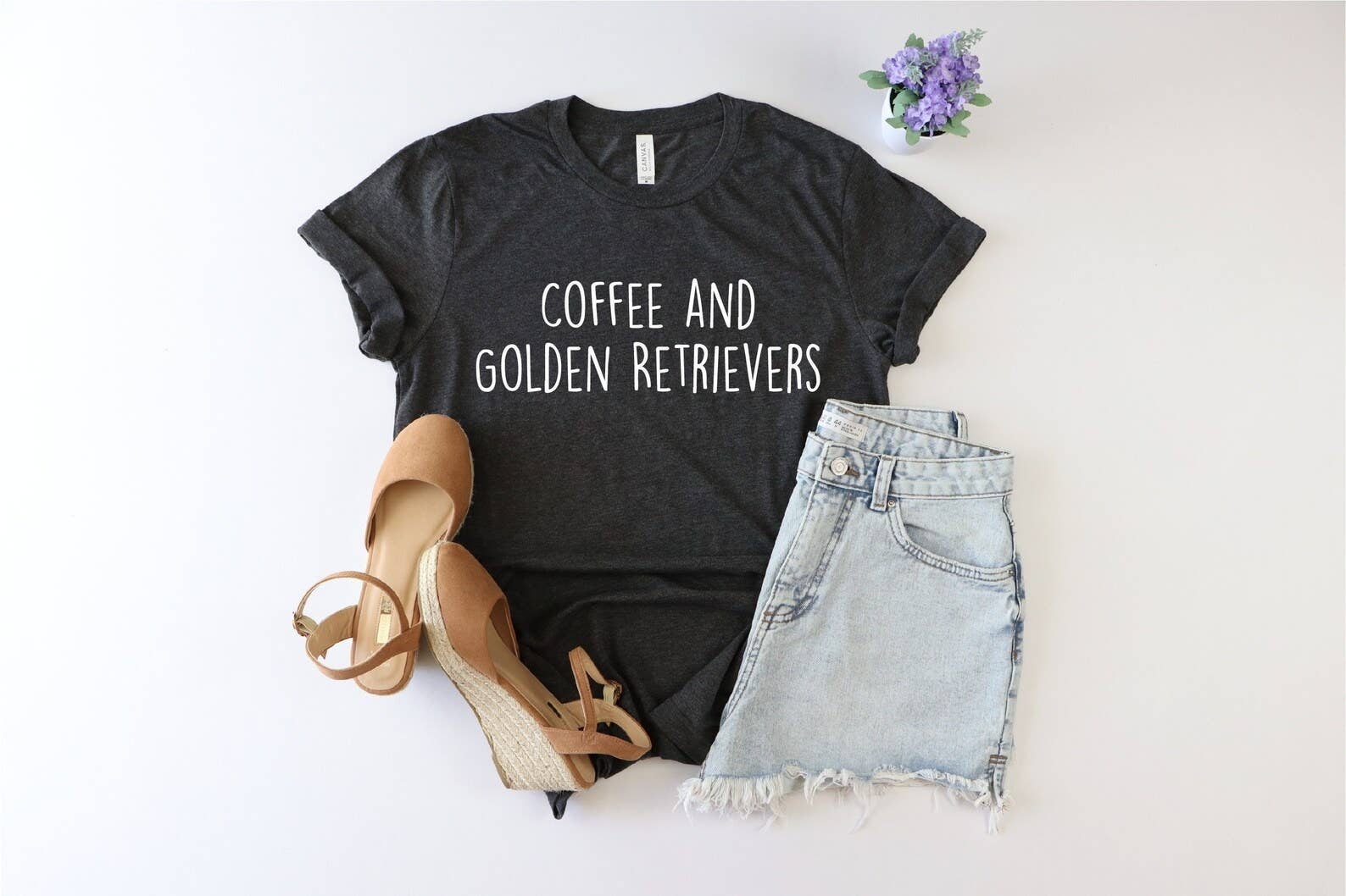 Coffee and Golden Retrievers - Adult & Kids T-Shirts, Sweatshirts & Hoodies apparel design preview 1