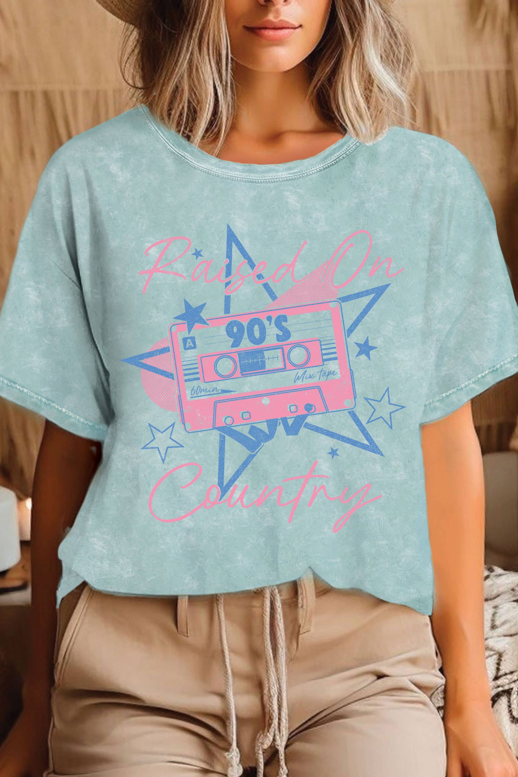 Raised On 90's Country Mineral Graphic - Adult & Kids T-Shirts, Sweatshirts & Hoodies apparel design preview 1