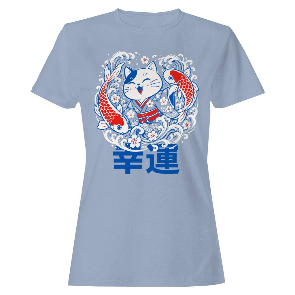 Lucky Cat Koi Fish Sakura Women's - Adult & Kids T-Shirts, Sweatshirts & Hoodies apparel design preview 1