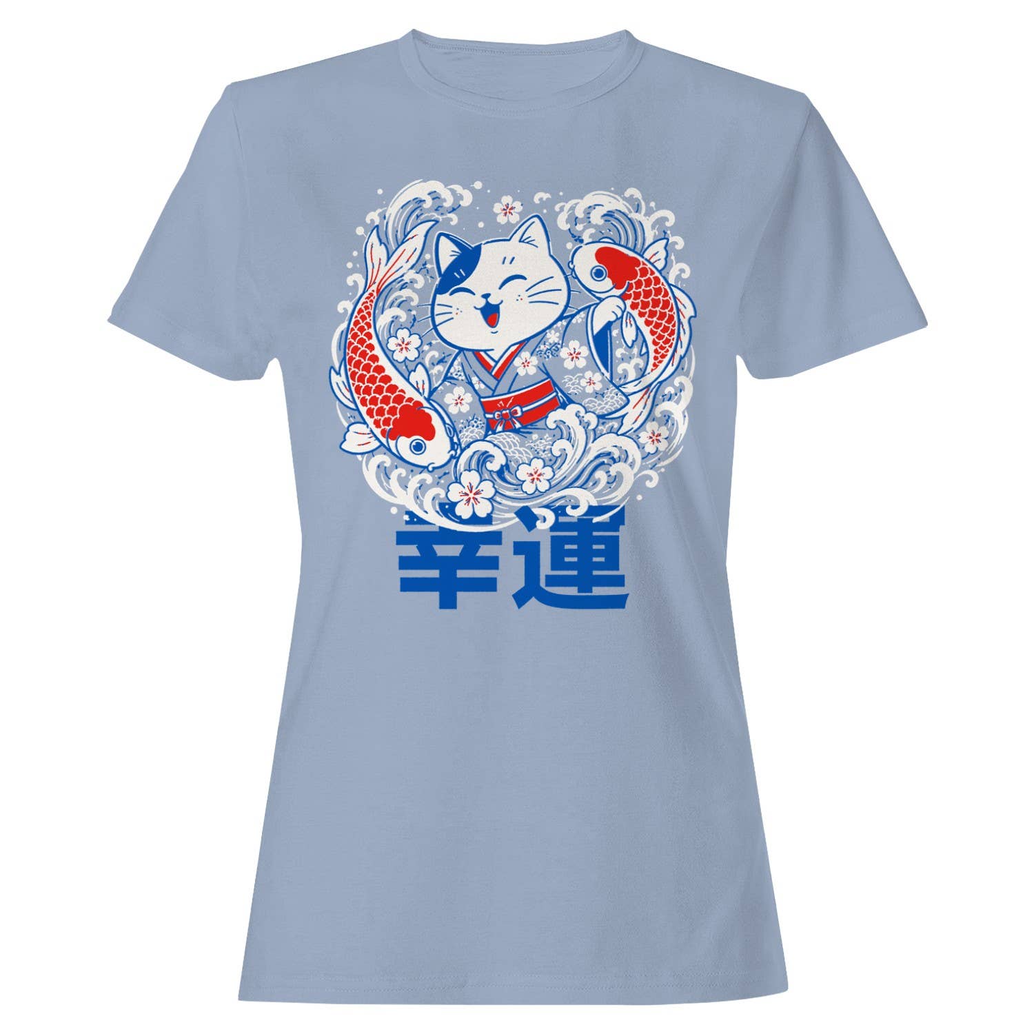 Lucky Cat Koi Fish Sakura Women's - Adult & Kids T-Shirts, Sweatshirts & Hoodies apparel design preview 1