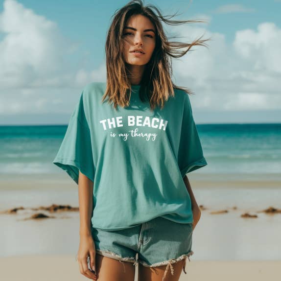 The Beach Is My Therapy Blue Lagoon - Adult & Kids T-Shirts, Sweatshirts & Hoodies apparel design preview 1