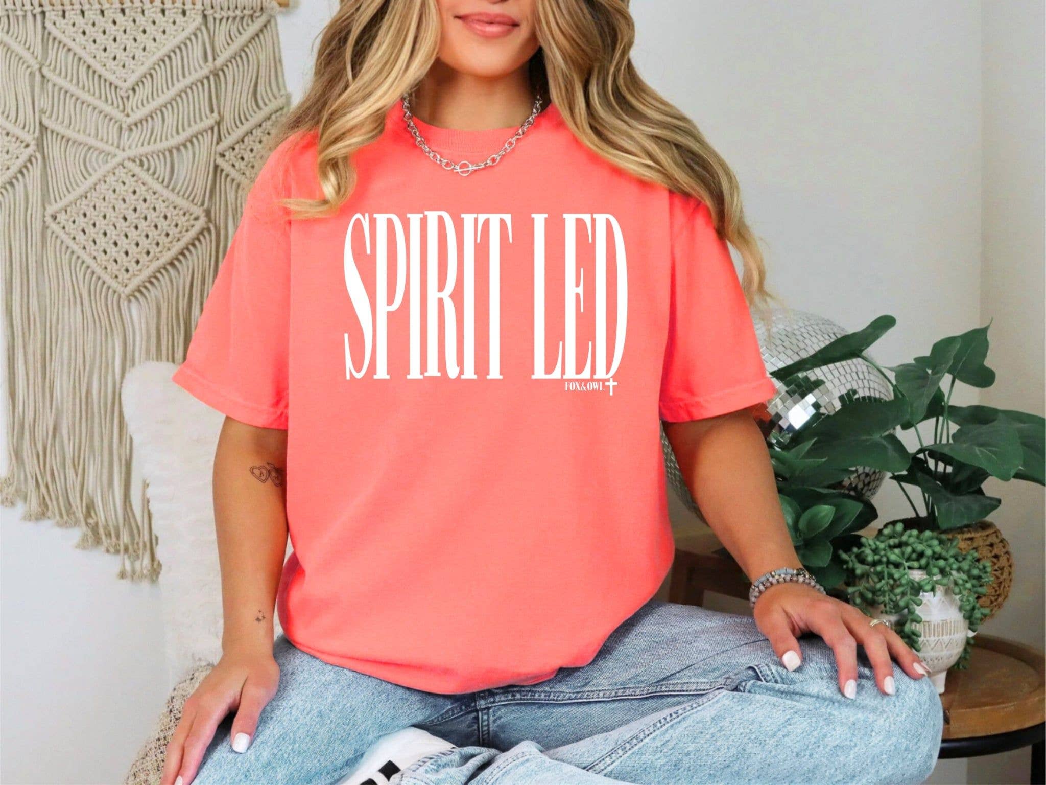 Spirit Led Coral Tultex Faith-Based Graphic - Adult & Kids T-Shirts, Sweatshirts & Hoodies apparel design preview 1