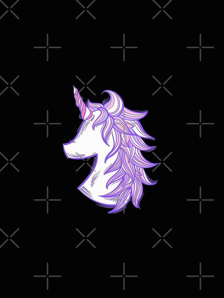 Stylish purple unicorn by cpilustra7- - Adult & Kids T-Shirts, Sweatshirts & Hoodies apparel design preview 2