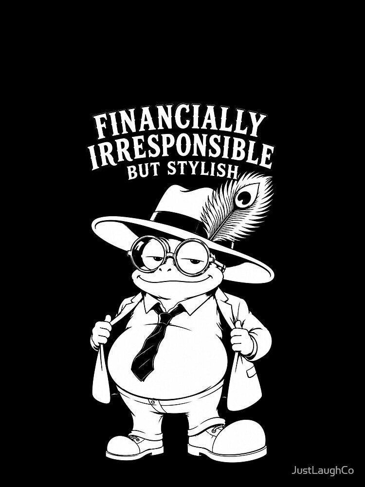 Financially Irresponsible But Stylish Frog by - Adult & Kids T-Shirts, Sweatshirts & Hoodies apparel design preview 2