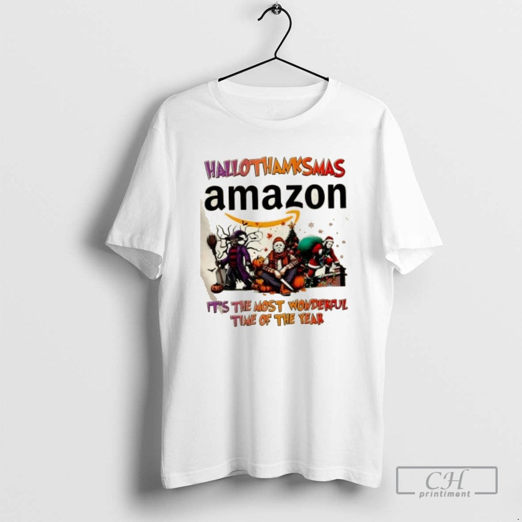 H6mvcr9i Amazon X Horror Movies Happy Hallothanksmas - Adult & Kids T-Shirts, Sweatshirts & Hoodies apparel design preview 1
