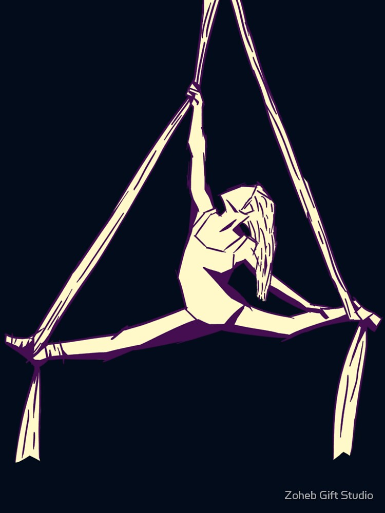 Aerial Dance Sketch 2 by Zoheb Gift Studio - Adult & Kids T-Shirts, Sweatshirts & Hoodies apparel design preview 2