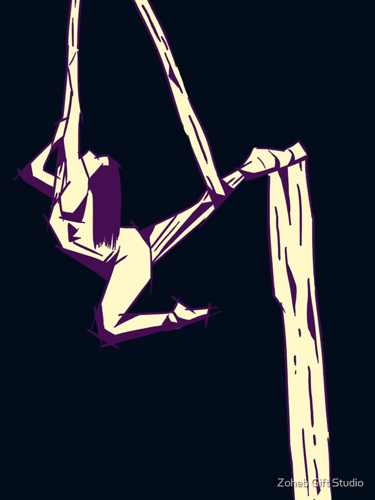 Aerial Dance Sketch 1 by Zoheb Gift Studio - Adult & Kids T-Shirts, Sweatshirts & Hoodies apparel design preview 2