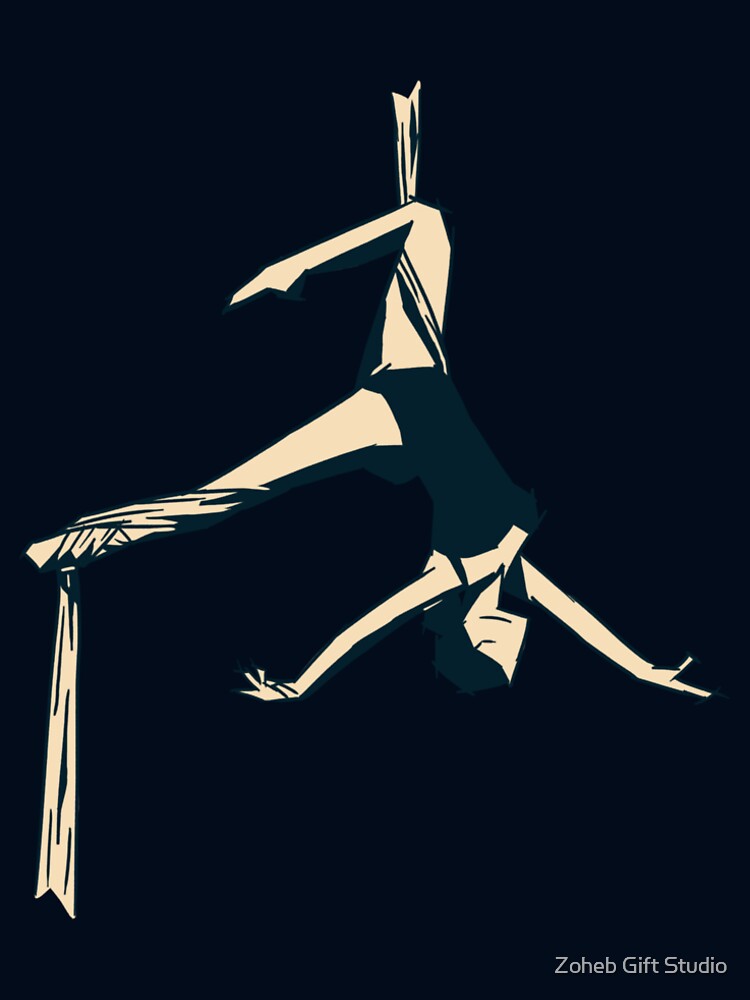 Aerial Dance Sketch 7 by Zoheb Gift Studio - Adult & Kids T-Shirts, Sweatshirts & Hoodies apparel design preview 2