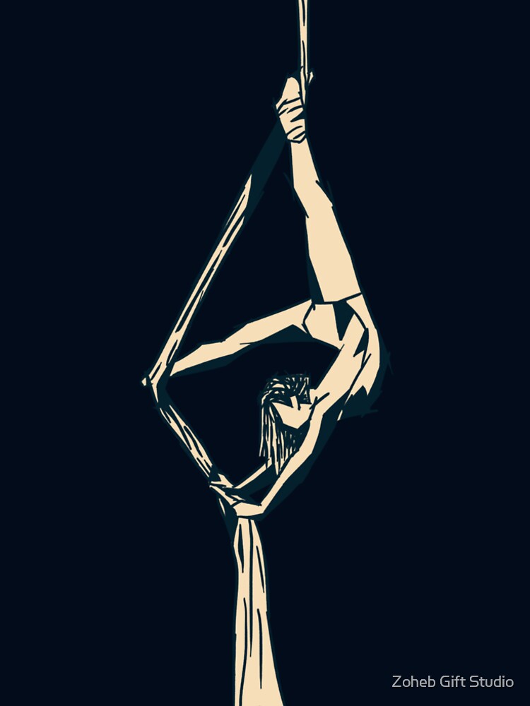 Aerial Dance Sketch 6 by Zoheb Gift Studio - Adult & Kids T-Shirts, Sweatshirts & Hoodies apparel design preview 2