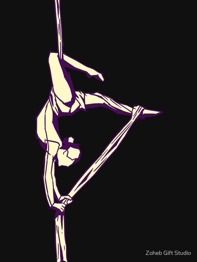 Aerial Dance Sketch 4 by Zoheb Gift Studio - Adult & Kids T-Shirts, Sweatshirts & Hoodies apparel design preview 2