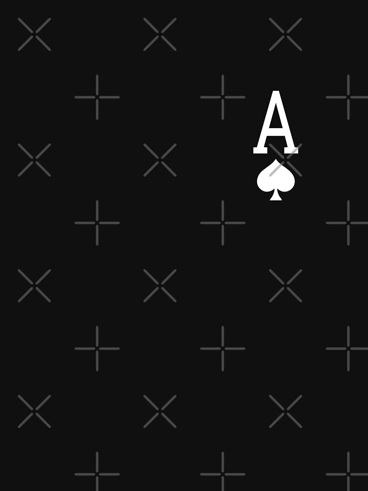 Black and White Ace of Spades card game by - Adult & Kids T-Shirts, Sweatshirts & Hoodies apparel design preview 2