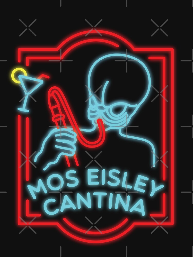 Mos Eisley Cantina Neon Bar Sign by OldDannyBrown - Adult & Kids T-Shirts, Sweatshirts & Hoodies apparel design preview 2