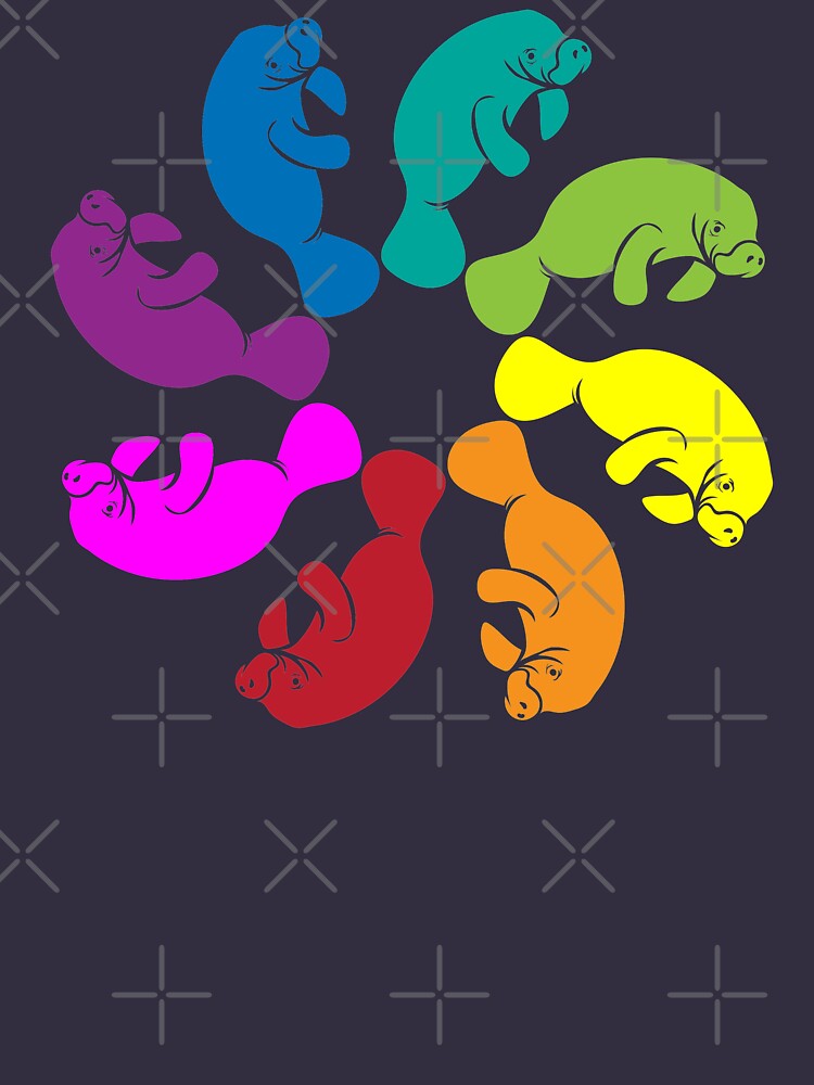 Color: Manatee Rainbow Pinwheel by Peppermint Narwhal - Adult & Kids T-Shirts, Sweatshirts & Hoodies apparel design preview 2