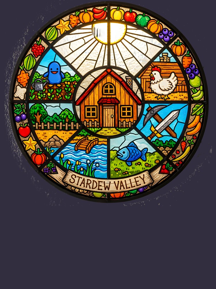 Stardew Valley Stained Glass Art by TorqueAndTone - Adult & Kids T-Shirts, Sweatshirts & Hoodies apparel design preview 2