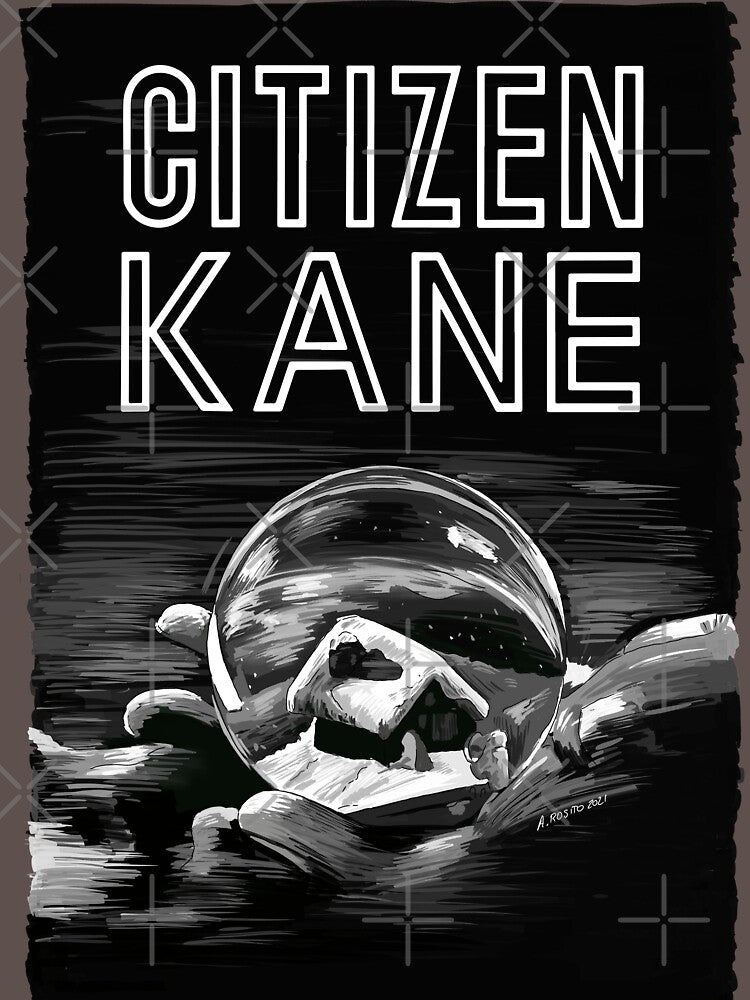 Citizen Kane Illustration by Orson Wells burrotees - Adult & Kids T-Shirts, Sweatshirts & Hoodies apparel design preview 2