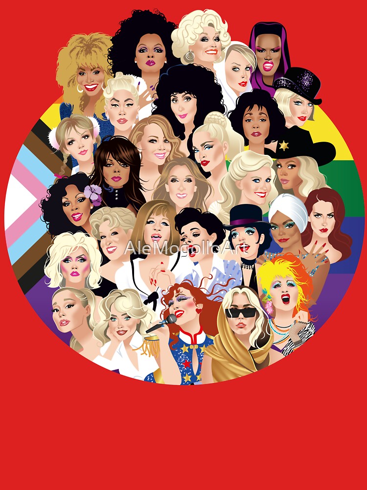 Pride Divas 2026 by AleMogolloArt - Adult & Kids T-Shirts, Sweatshirts & Hoodies apparel design preview 2