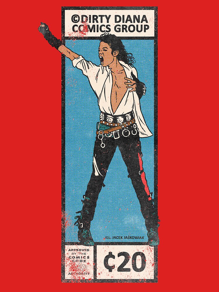 Dirty Diana '88 Corner Box Comics by JJaskowiakArt - Adult & Kids T-Shirts, Sweatshirts & Hoodies apparel design preview 2