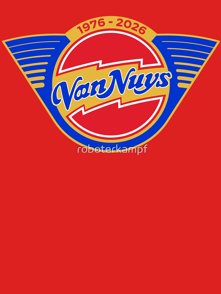 Van Nuys 1976-2026 by roboterkampf - Adult & Kids T-Shirts, Sweatshirts & Hoodies apparel design preview 2