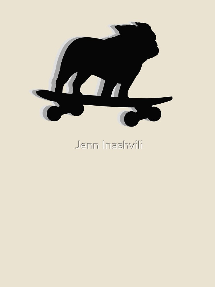 Skateboarding Bulldog by Jenn Inashvili - Adult & Kids T-Shirts, Sweatshirts & Hoodies apparel design preview 2