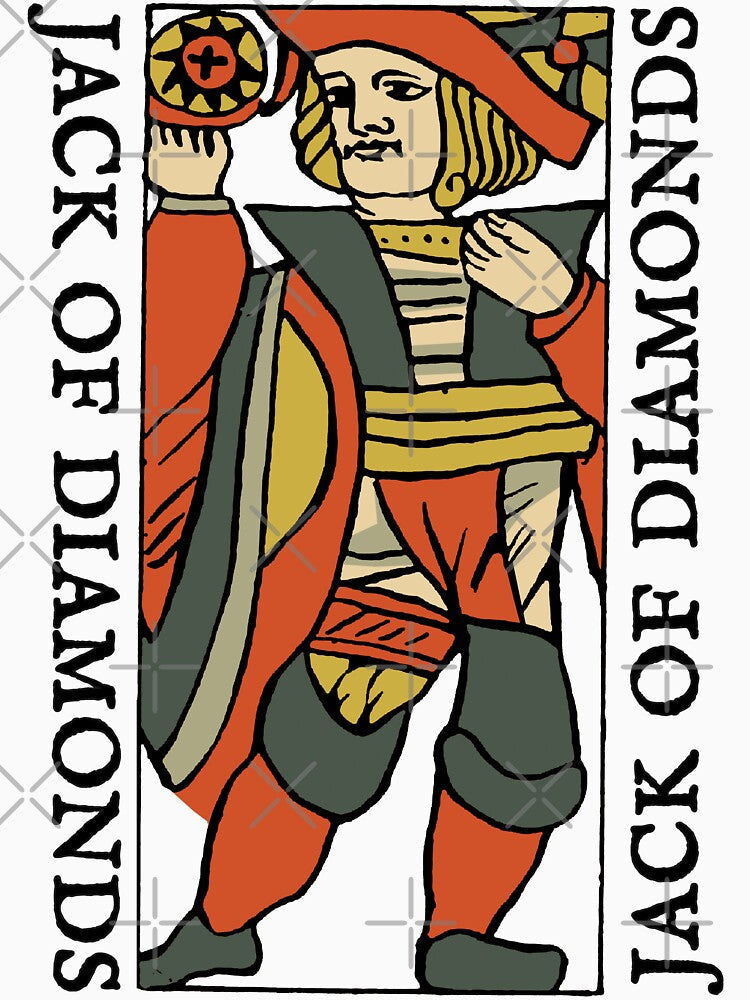 Character of Playing Card Jack Diamonds by KewaleeTee - Adult & Kids T-Shirts, Sweatshirts & Hoodies apparel design preview 2