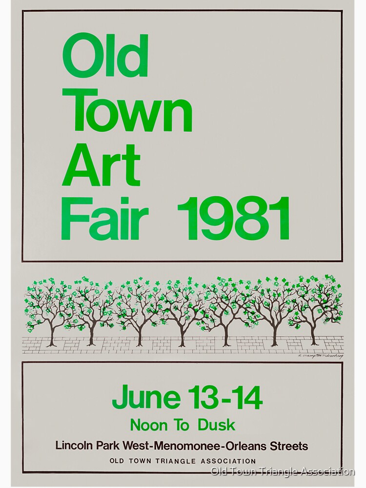1981 Old Town Art Fair by Triangle Association - Adult & Kids T-Shirts, Sweatshirts & Hoodies apparel design preview 2