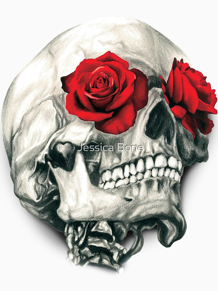 Rose Eye Skull by Jessica Bone - Adult & Kids T-Shirts, Sweatshirts & Hoodies apparel design preview 2