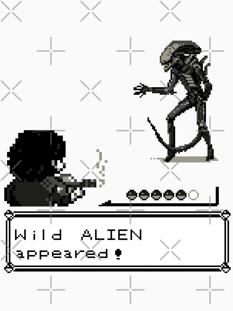 Wild Alien appeared! by Art-of-Samy - Adult & Kids T-Shirts, Sweatshirts & Hoodies apparel design preview 2