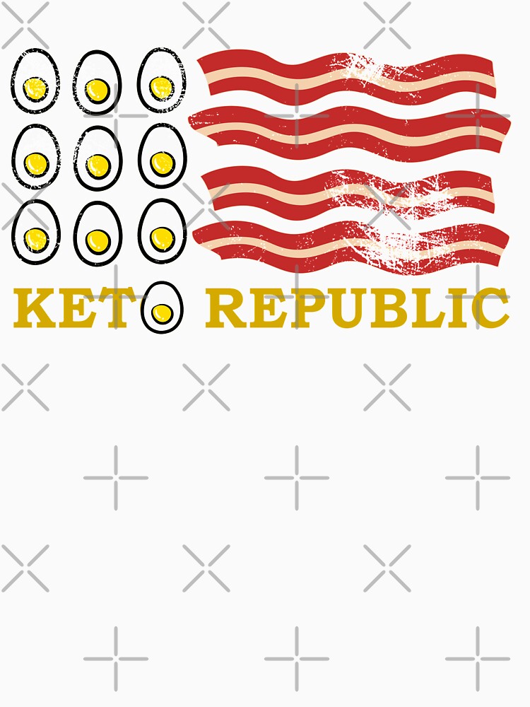 KETO REPUBLIC EGGS AND BACON Sticker by aydapadi - Adult & Kids T-Shirts, Sweatshirts & Hoodies apparel design preview 2