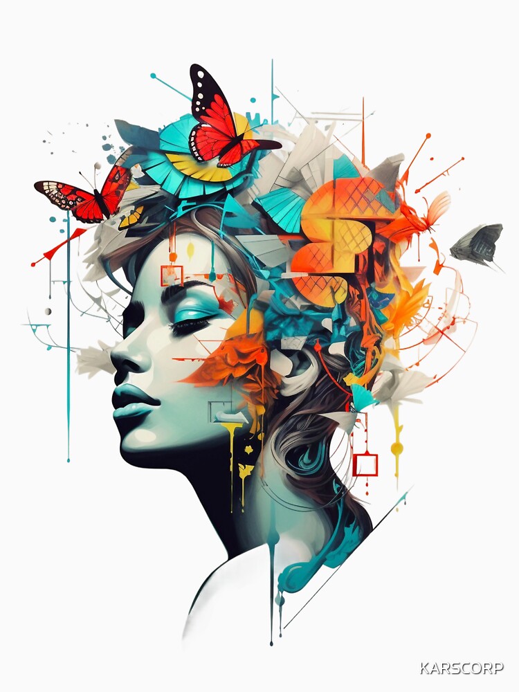 AI Generated Abstract Woman by KARSCORP - Adult & Kids T-Shirts, Sweatshirts & Hoodies apparel design preview 2