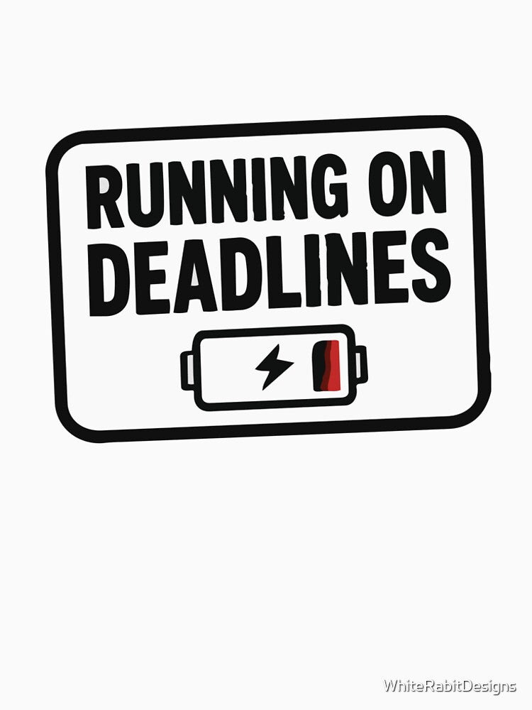 Running on Deadlines by WhiteRabitDesigns - Adult & Kids T-Shirts, Sweatshirts & Hoodies apparel design preview 2