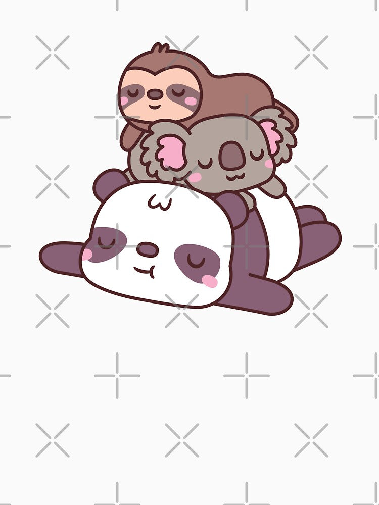 Cute Chilling Panda, Koala and Sloth by rustydoodle - Adult & Kids T-Shirts, Sweatshirts & Hoodies apparel design preview 2