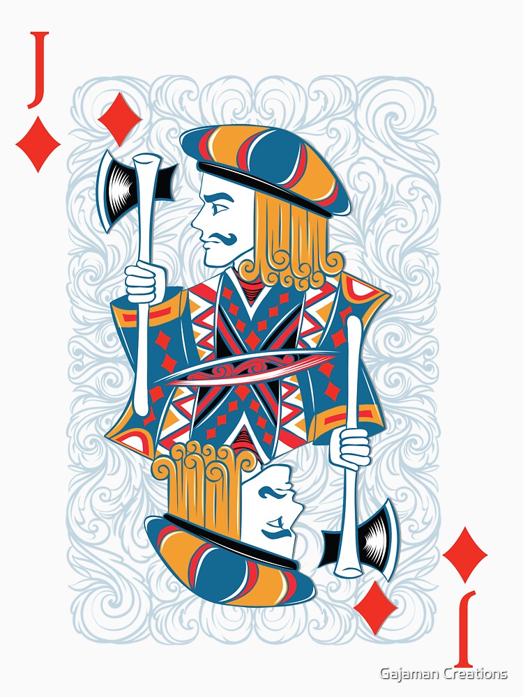 Poker Cards (Diamond Jack) by Gajaman Creations - Adult & Kids T-Shirts, Sweatshirts & Hoodies apparel design preview 2