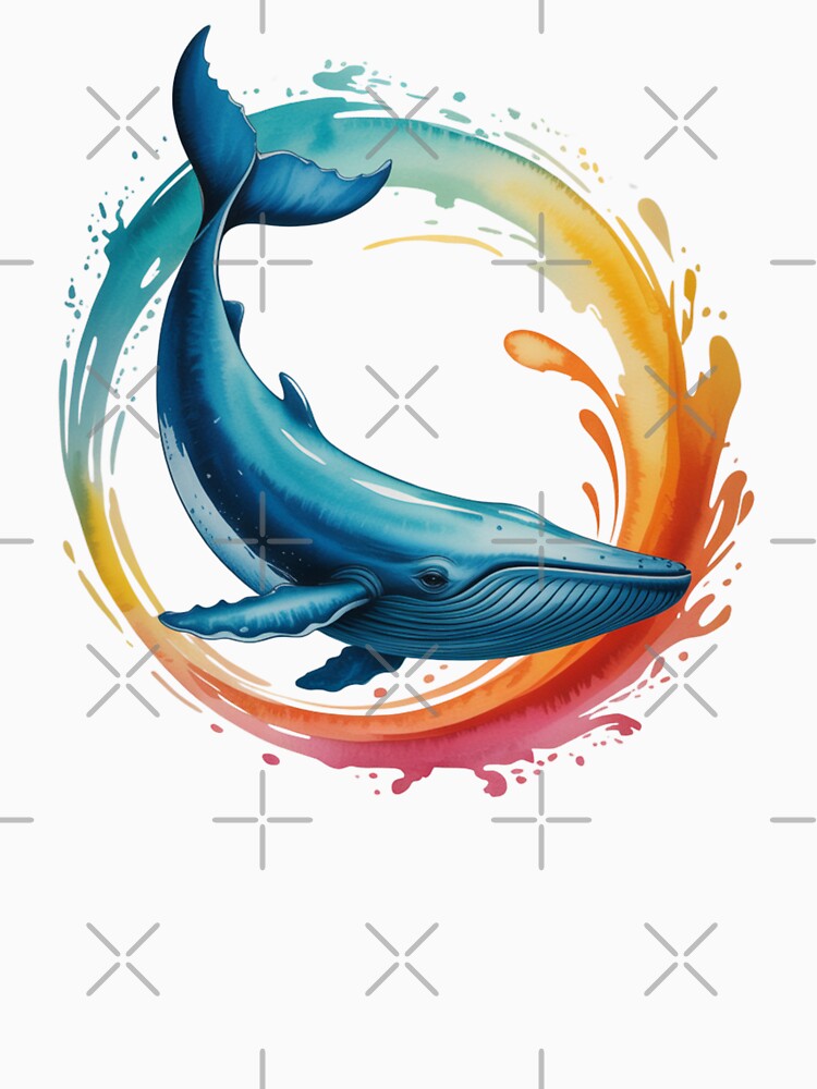 Whale in rainbow circle symbol of the ocean cycle by - Adult & Kids T-Shirts, Sweatshirts & Hoodies apparel design preview 2