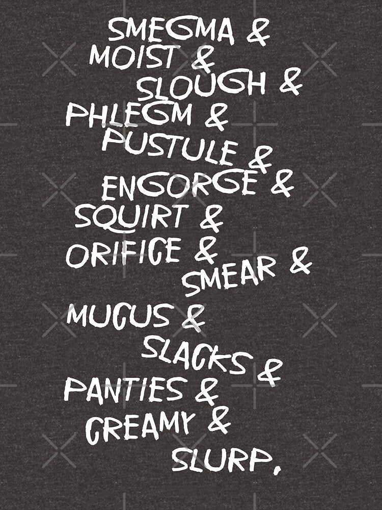 Gross Sounding Words List Handwriting by ourkid - Adult & Kids T-Shirts, Sweatshirts & Hoodies apparel design preview 2